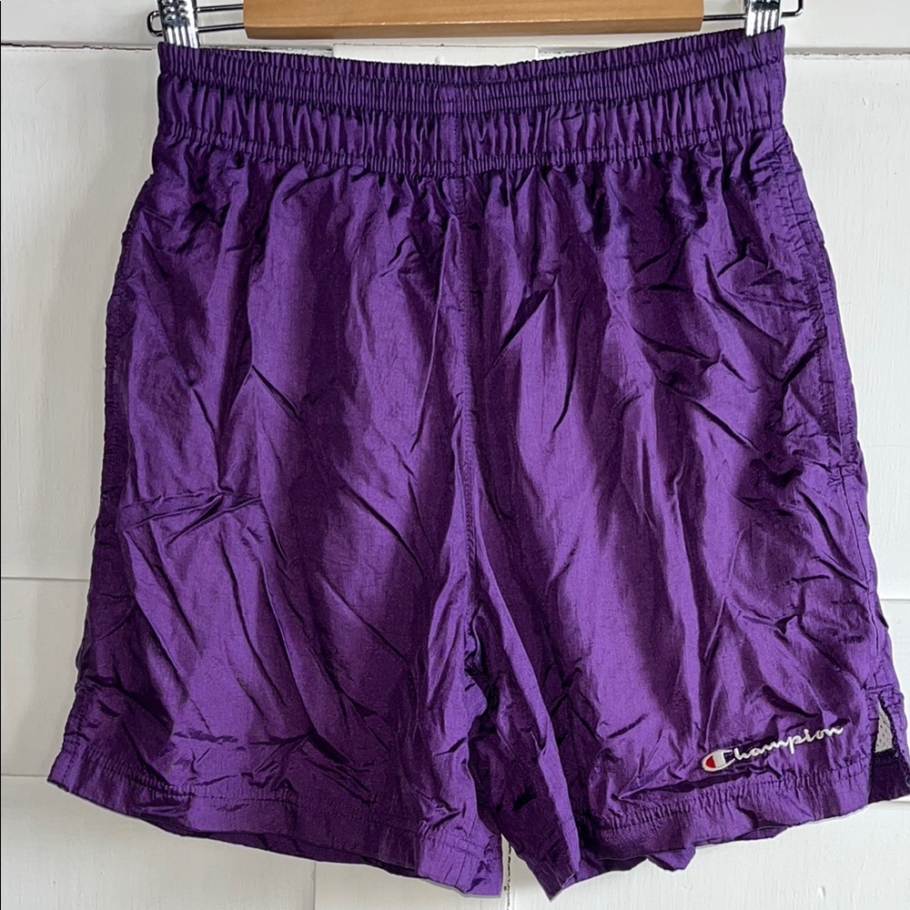 Champion Purple Athletic Mesh Lined Shorts Size Small